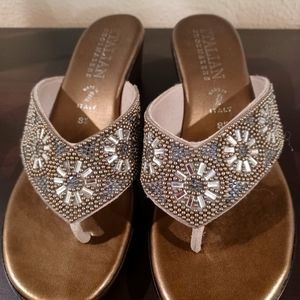 Italian Shoemakers Gold Sandals  8 1/2